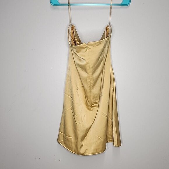 NWT New wayf the edit by emma rose dress Halter A Line Gold Dress Mini - Picture 6 of 10